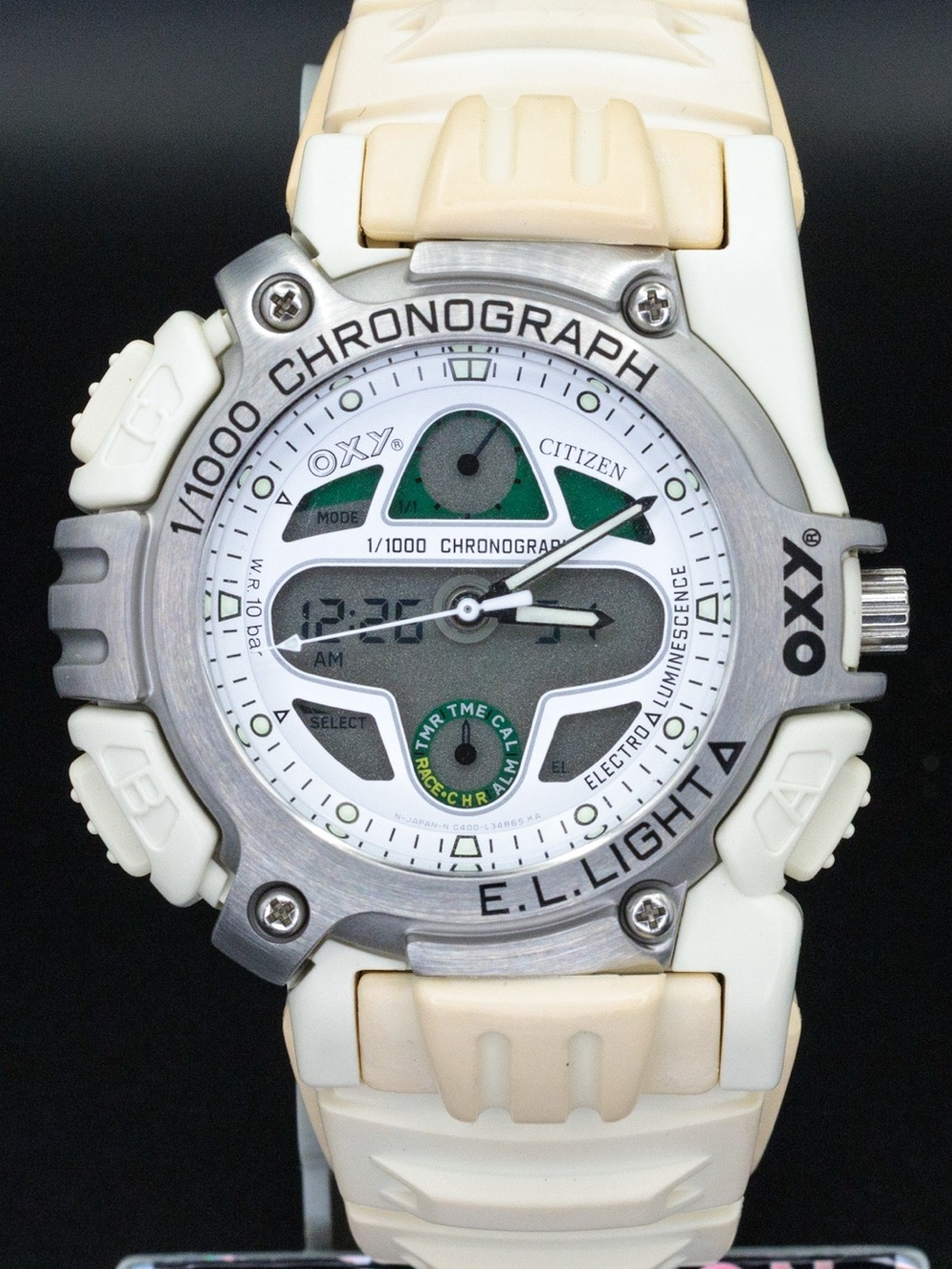 Citizen Oxy RARE C400-L17637 Vintage Analog Digital 46mm JDM Import Watch